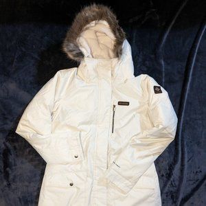 Columbia Snowy White Utility Jacket with Fur Hood